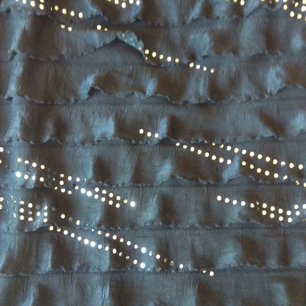 💥Black Silver Ruffle Sparkle Tank S Racerback - Picture 4 of 5